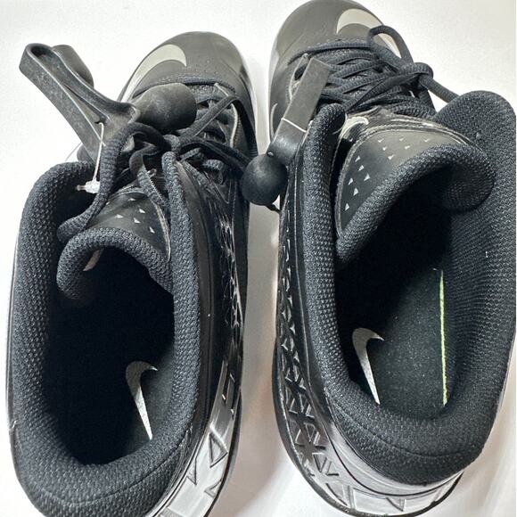 Nike Lunar Code Pro 3/4 Detachable Football Cleats Black Silver 579669-002 Sz 18